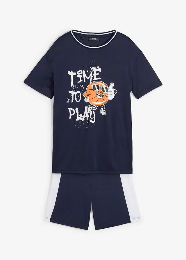 CAMISETA Y PANTALóN CORTO (2 PIEZAS) AZUL MARINOBLANCO